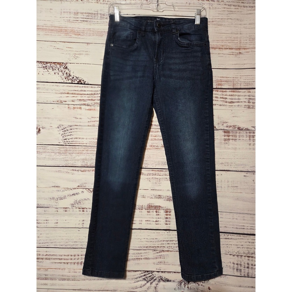Steve's Jeans Boys Size 16 Dark Wash Straight Leg Moto Pocket Denim Blue Jeans